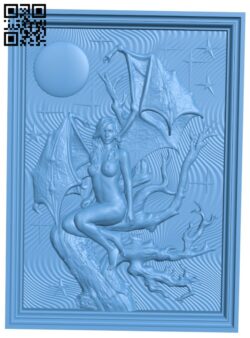 Picture of a female dragon T0004284 download free stl files 3d model for CNC wood carving