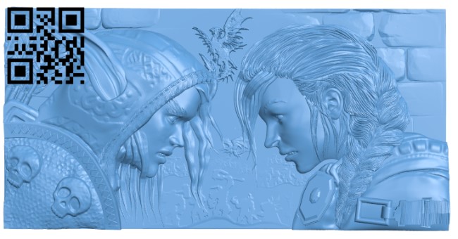 Picture of female warriors T0004216 download free stl files 3d model for CNC wood carving
