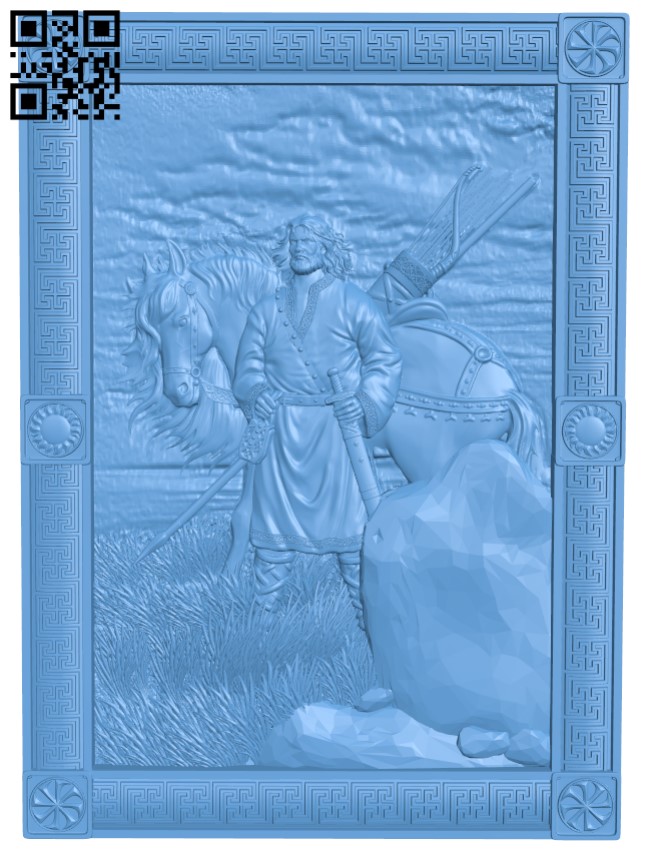 Picture of the hero Ilya Muromets T0004573 download free stl files 3d model for CNC wood carving