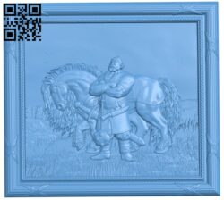 Picture of the hero Ilya Muromets and the horse T0004289 download free stl files 3d model for CNC wood carving
