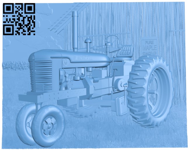 Picture of tractor and barn T0004154 download free stl files 3d model for CNC wood carving