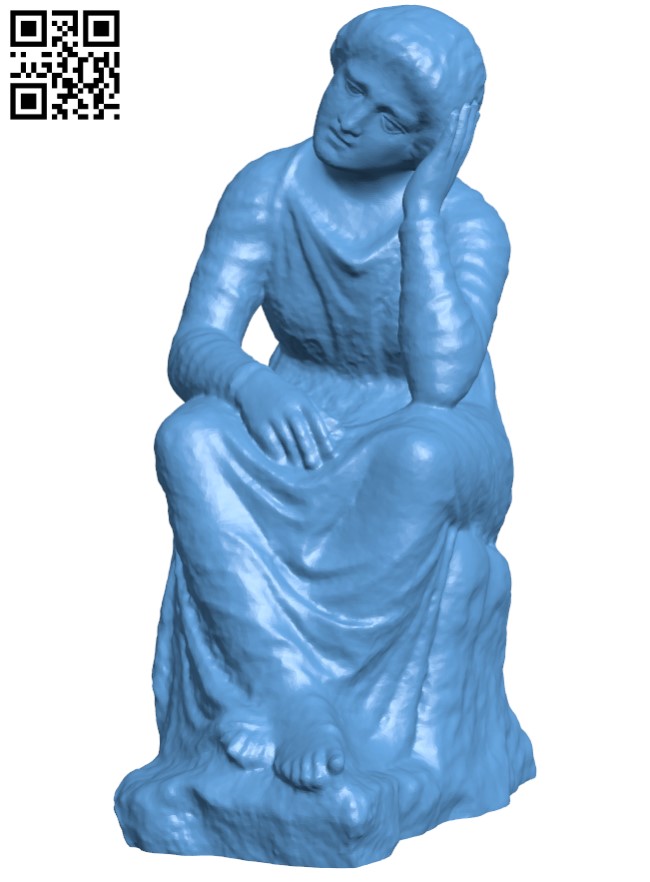 Seated girl H011855 file stl free download 3D Model for CNC and 3d printer