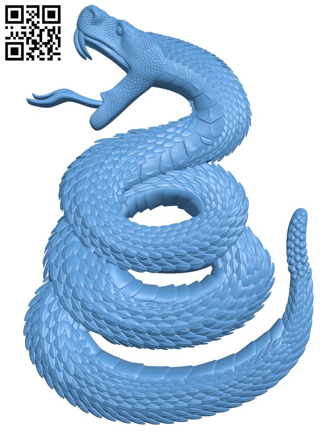 Animal figurines - Snake cobra, STKJ_0631. 3D stl model for CNC