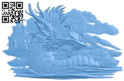 The dragon and the castle in the clouds T0004617 download free stl files 3d model for CNC wood carving