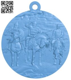 Three heroes medal T0004619 download free stl files 3d model for CNC wood carving