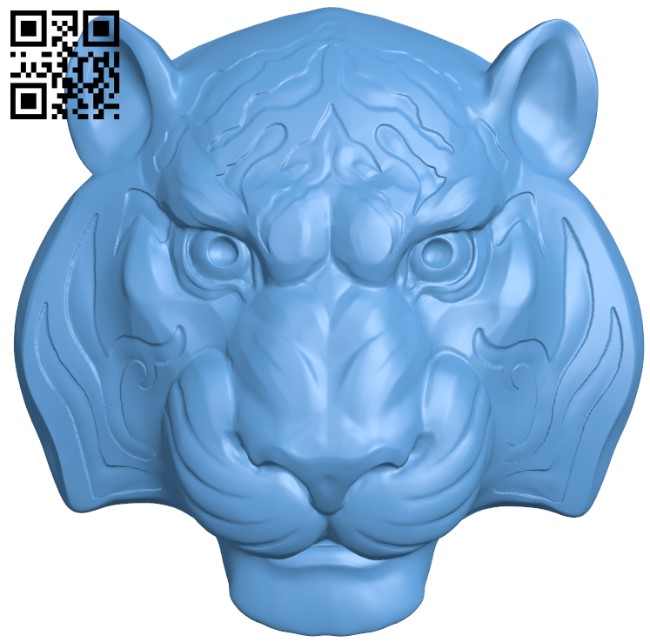 Tiger head T0004735 download free stl files 3d model for CNC wood carving