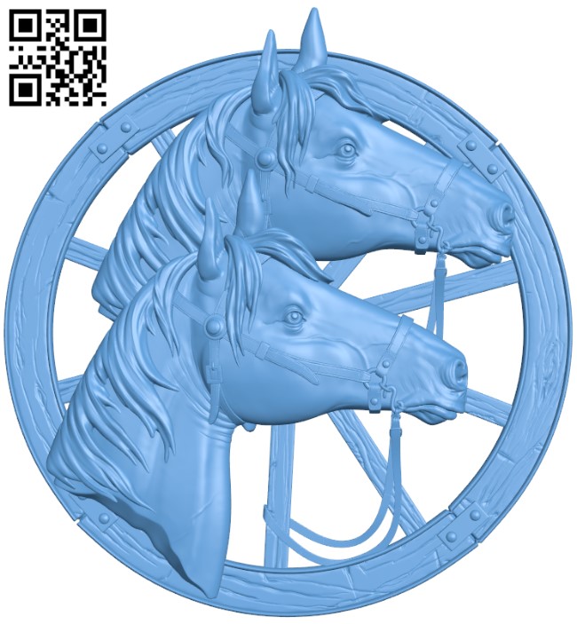 Two horses T0004419 download free stl files 3d model for CNC wood carving