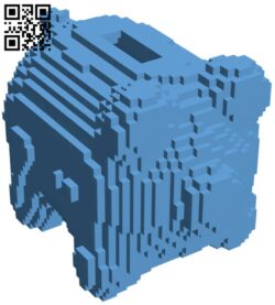 Voxel piggy bank H011879 file stl free download 3D Model for CNC and 3d printer