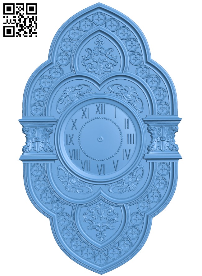 Wall clock pattern T0004297 download free stl files 3d model for CNC wood carving