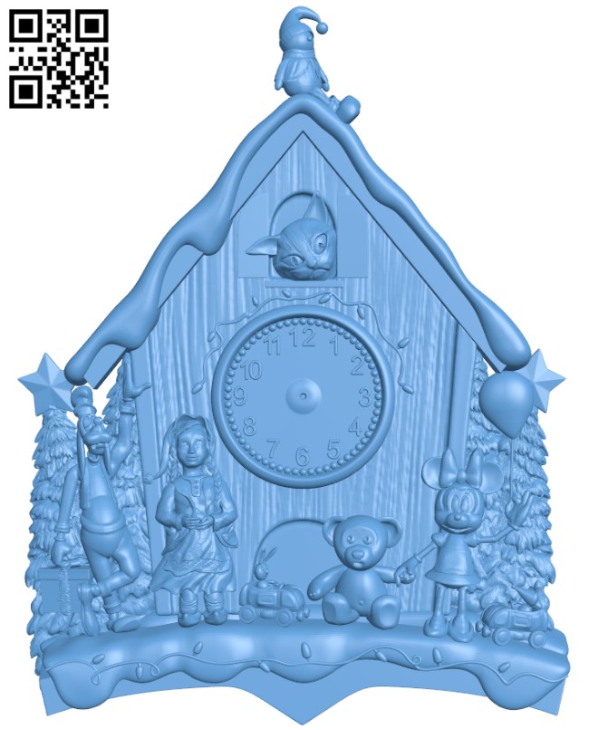 Wall clock pattern T0004338 download free stl files 3d model for CNC wood carving