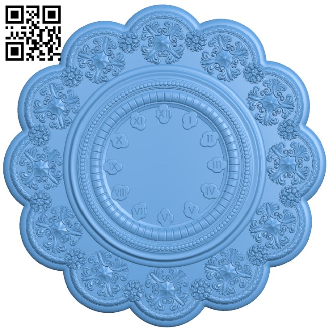 Wall clock pattern T0004372 download free stl files 3d model for CNC wood carving