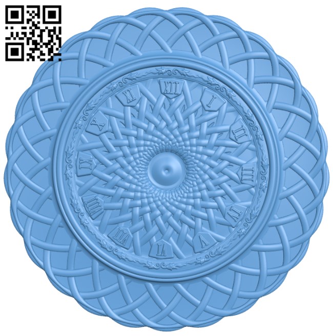 Wall clock pattern T0004373 download free stl files 3d model for CNC wood carving