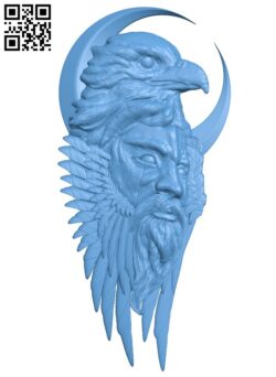 Warrior with an eagle T0004218 download free stl files 3d model for CNC wood carving