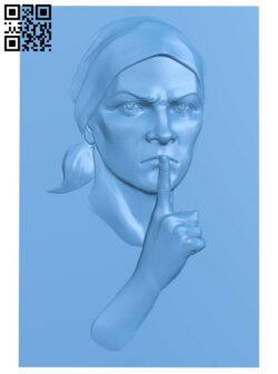 Woman saying shhh T0004220 download free stl files 3d model for CNC wood carving