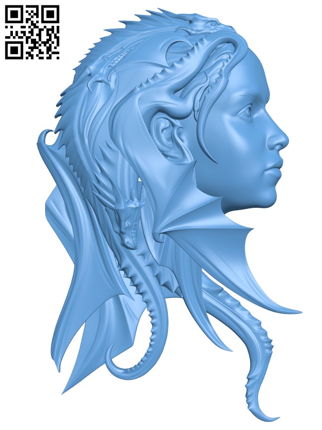 Woman with dragon tattoo T0004159 download free stl files 3d model for CNC wood carving