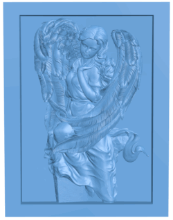 Angel painting T0004981 download free stl files 3d model for CNC wood carving