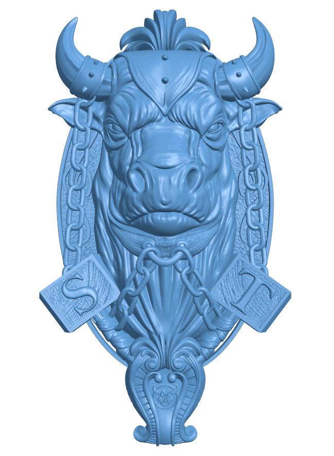 Bull T0004863 download free stl files 3d model for CNC wood carving