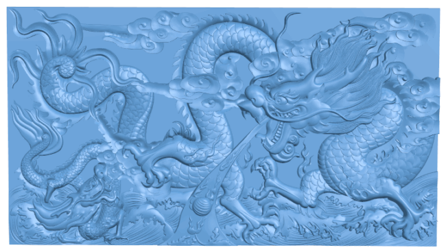 Dragon painting T0005076 download free stl files 3d model for CNC wood carving