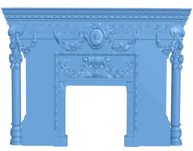 Fireplace T0004921 download free stl files 3d model for CNC wood carving