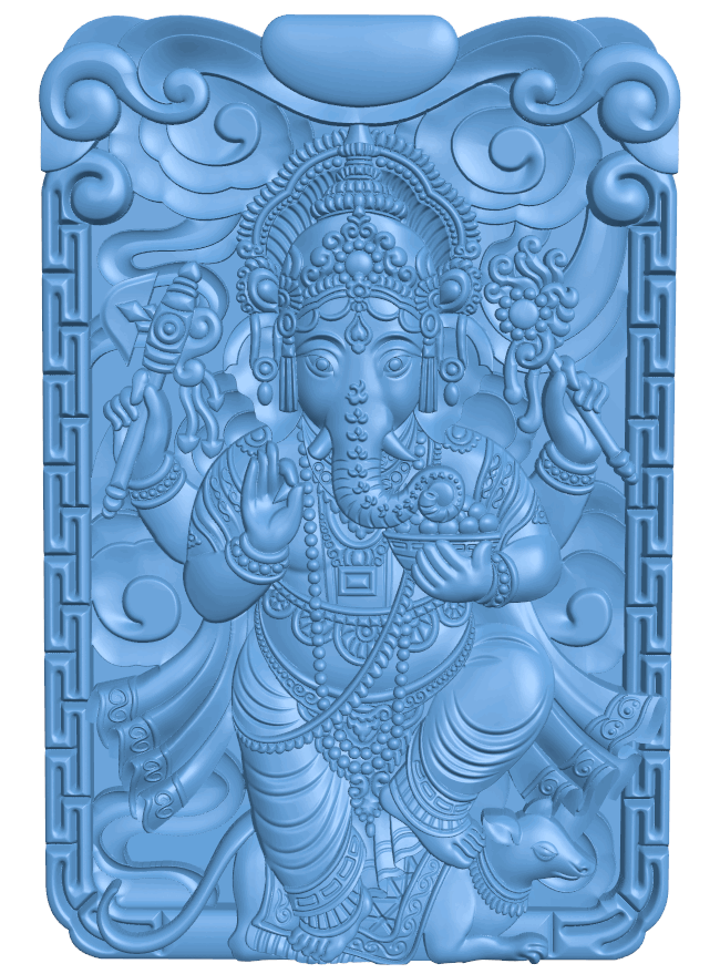 Ganesha elephant god T0005082 download free stl files 3d model for CNC wood carving