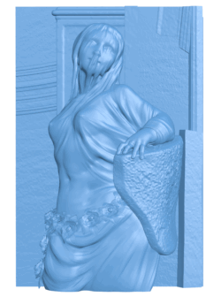 Girl in a veil T0004876 download free stl files 3d model for CNC wood carving