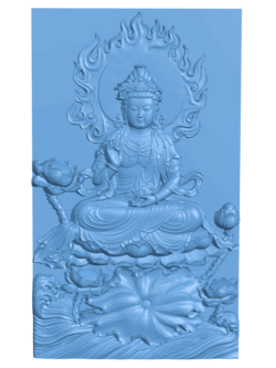 Guanyin and lotus T0005085 download free stl files 3d model for CNC wood carving
