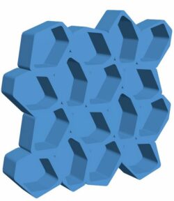 Honeycomb wall shelf B009657 file obj free download 3D Model for CNC and 3d printer