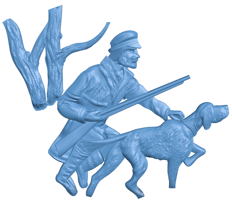 Hunting painting T0004791 download free stl files 3d model for CNC wood carving