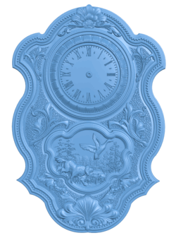 Hunting wall clock T0005032 download free stl files 3d model for CNC wood carving