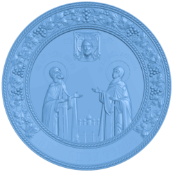 Icon of Peter and Fevronia T0005275 download free stl files 3d model for CNC wood carving