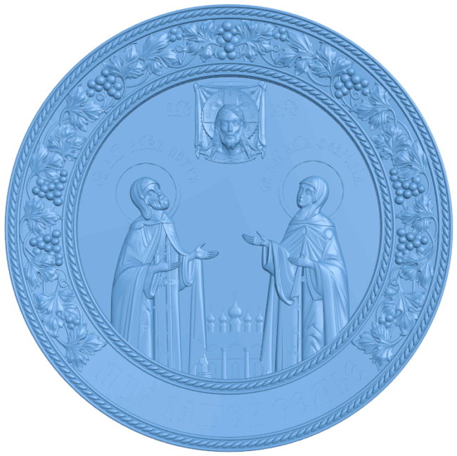 Icon of Peter and Fevronia T0005275 download free stl files 3d model for CNC wood carving
