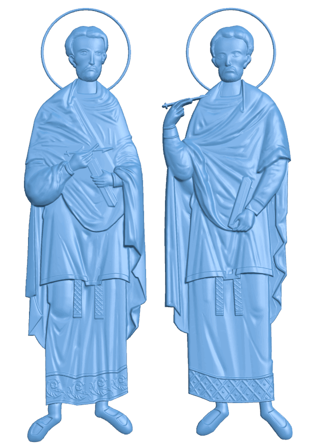 Icon of Saints Cosmas and Damian T0005276 download free stl files 3d model for CNC wood carving