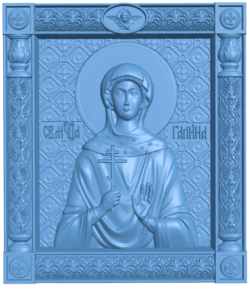 Icon of St. Martyr Galina T0004958 download free stl files 3d model for CNC wood carving