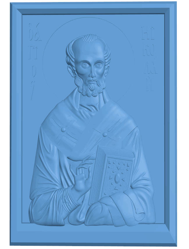 Icon of St. Nicholas the Wonderworker T0004961 download free stl files 3d model for CNC wood carving