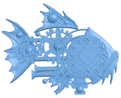 Mechanic fish wall clock T0004747 download free stl files 3d model for CNC wood carving