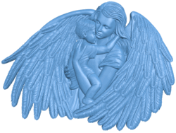 Mother angel T0004879 download free stl files 3d model for CNC wood carving