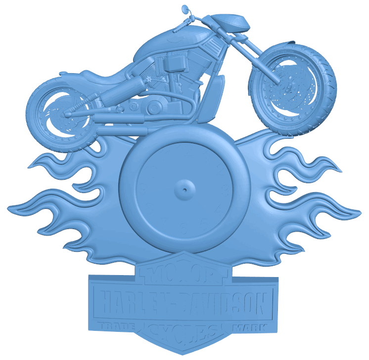 Motorcycle wall clock T0004841 download free stl files 3d model for CNC wood carving