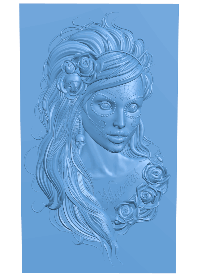 Muertos Girl T0004795 download free stl files 3d model for CNC wood carving