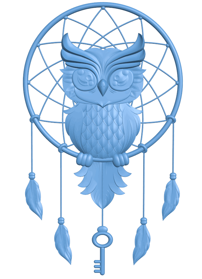 Owl dream catcher T0005326 download free stl files 3d model for CNC wood carving