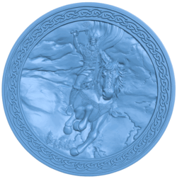 Perun in a round frame T0005212 download free stl files 3d model for CNC wood carving