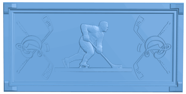Picture of hockey player T0005215 download free stl files 3d model for CNC wood carving