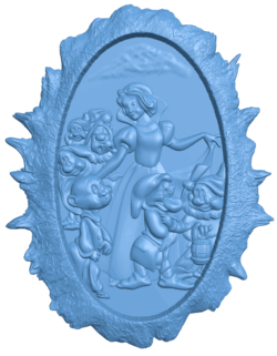 Picture of snow white and the seven dwarfs T0004850 download free stl files 3d model for CNC wood carving
