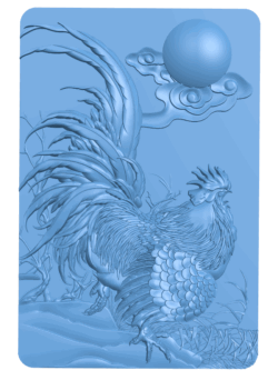 Rooster T0004851 download free stl files 3d model for CNC wood carving