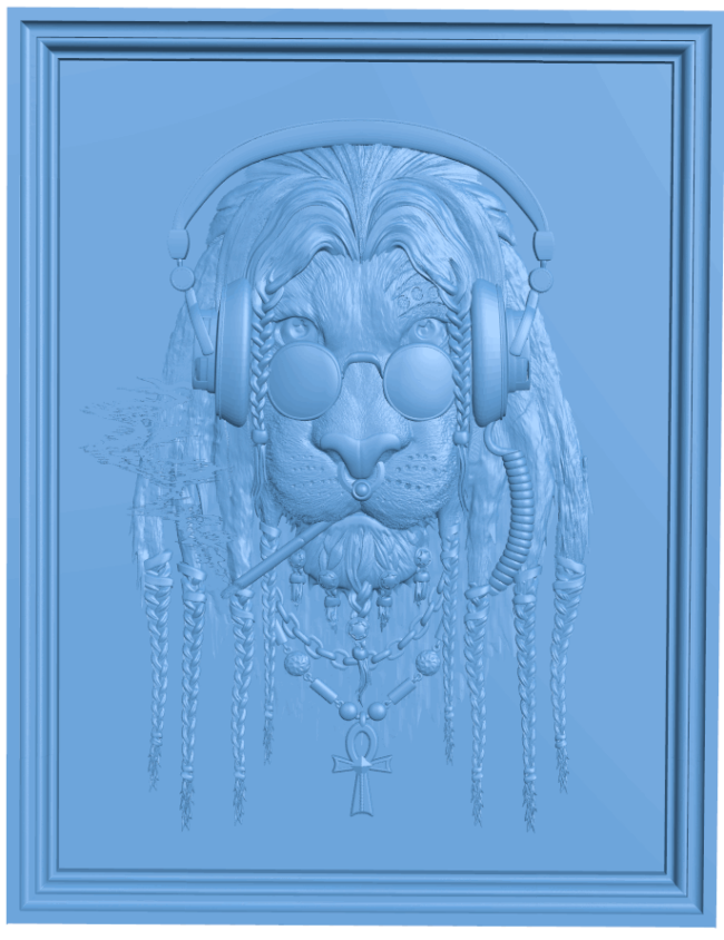 Smoking lion T0004886 download free stl files 3d model for CNC wood carving