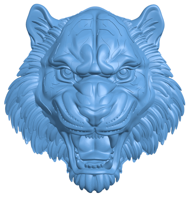 Tiger head T0004898 download free stl files 3d model for CNC wood carving