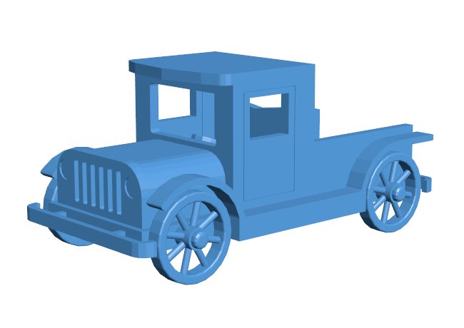 Toy Truck vintage B009648 file obj free download 3D Model for CNC and 3d printer