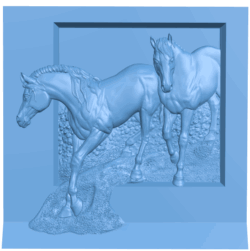 Two horses T0005018 download free stl files 3d model for CNC wood carving