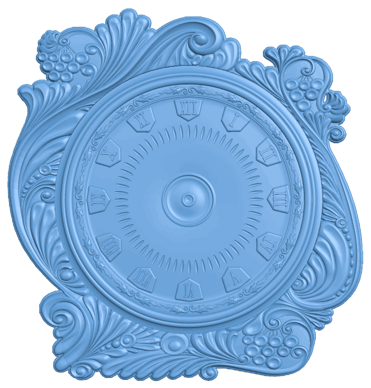 Wall clock pattern T0004764 download free stl files 3d model for CNC wood carving