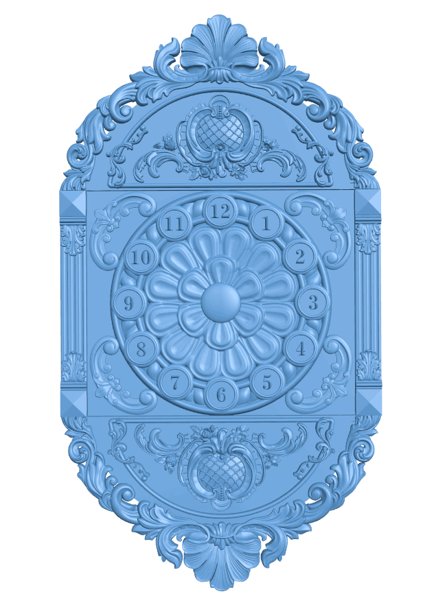 Wall clock pattern T0004771 download free stl files 3d model for CNC wood carving