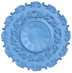 Wall clock pattern T0005056 download free stl files 3d model for CNC wood carving